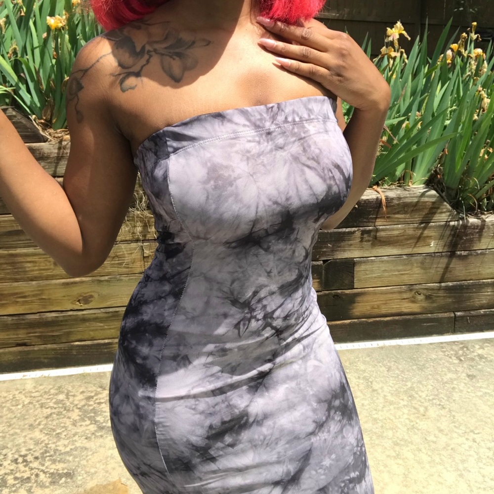 Marble Fitted Tube Dress